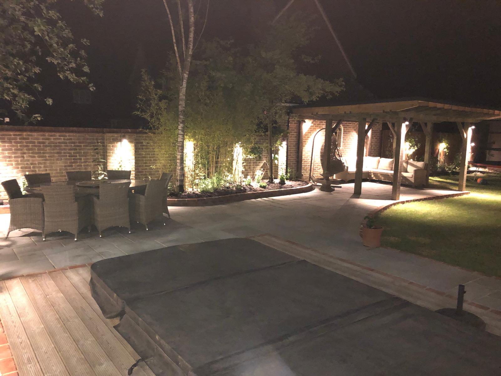 Garden and patio lighting installation